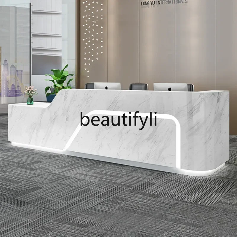 zzqCompany مكتب الاستقبال مكتب الاستقبال بسيط حديث صالون تجميل أمين الصندوق مكتب بار مخصص رسمت الرخام