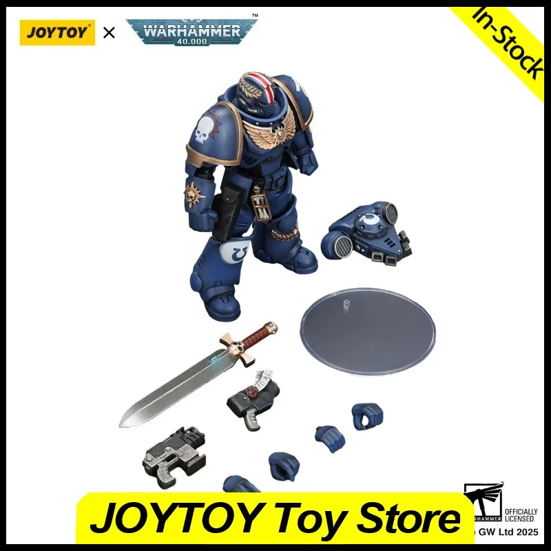Figura de acción JOYTOY en stock, escala 1/18, Warhammer 40K Ultramarines Primaris, teniente Argarant 3.0, modelo de juguete, regalos de colección