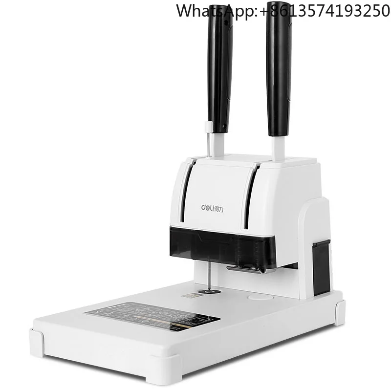 Financial Voucher Binding Machine for Accounting Archive Office Use Hot Melt Glue Rivet Manual Punch Hole Documents Hole