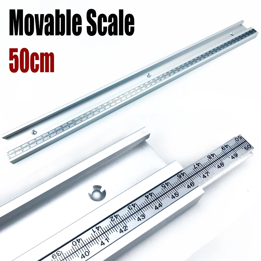 45 #   Chute T Track met Schaal T-tracks Slot Verstek Track 300-600mm 45 Type Chute, houtbewerking Tafelzaag Werkbank DIY Tool