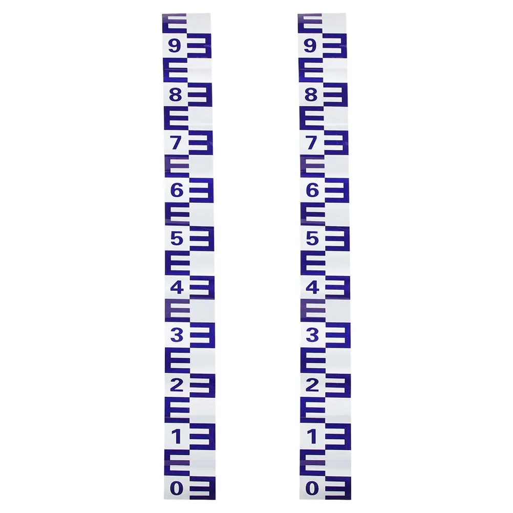 2Pcs Water Level Ruler Self Adhesive Waterproof Scale for Boats Ponds Pools Depth Measurement Reflective Gauge Sticker