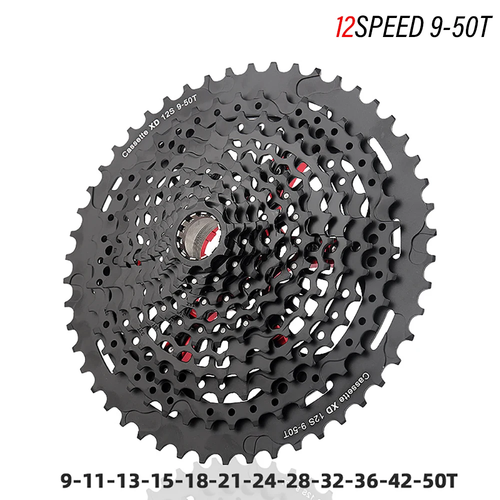 

WUZEI MTB Bike 12 Speed 9-50T Cassette Ultralight Mountain Bicycle Hollow Freewheel Cycling Parts For SRAM/Eagle/SX/NG/GX/XX1