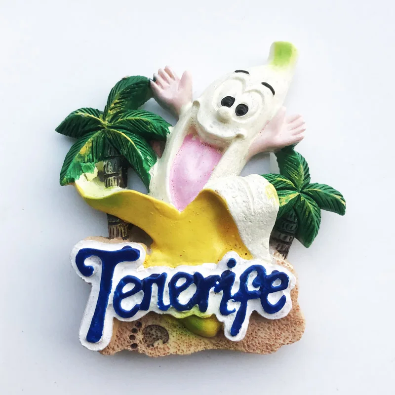 

Fridge magnet Tropical Fruit Banana Style New Message Sticker Travel Souvenir Resin Refrigerator Sticker Decoration