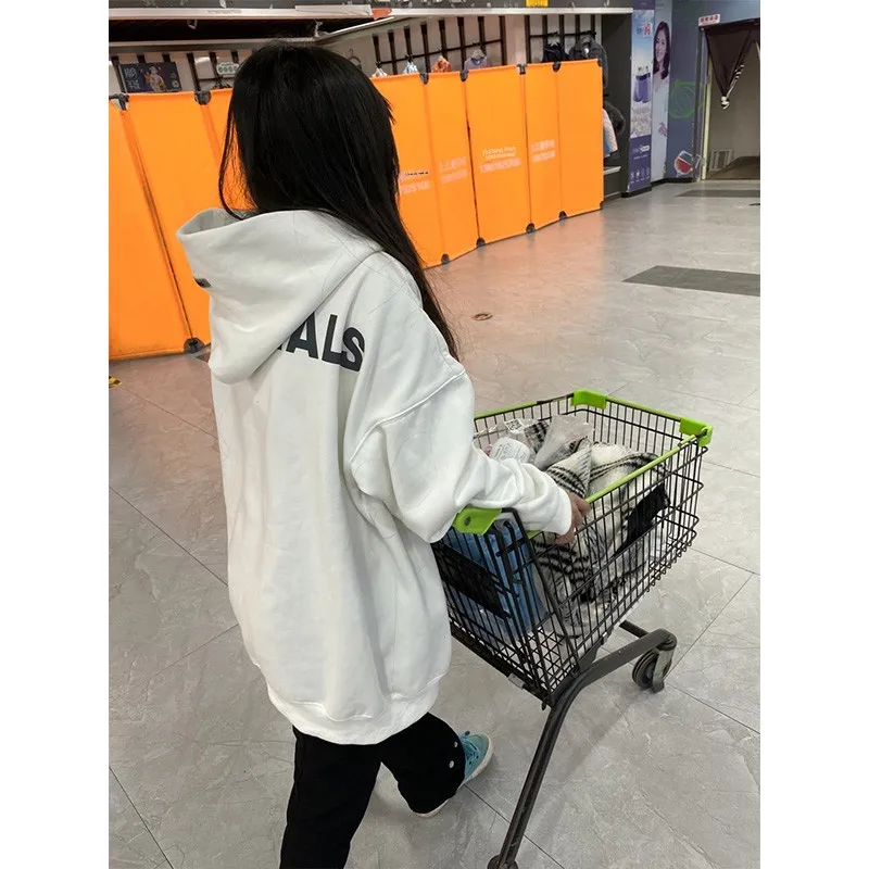 American Sle Oversize Hoodie Women's Spring Autumn Winter Fce Loose Small Size Trendy Hip Hop Top Cotton Polyester