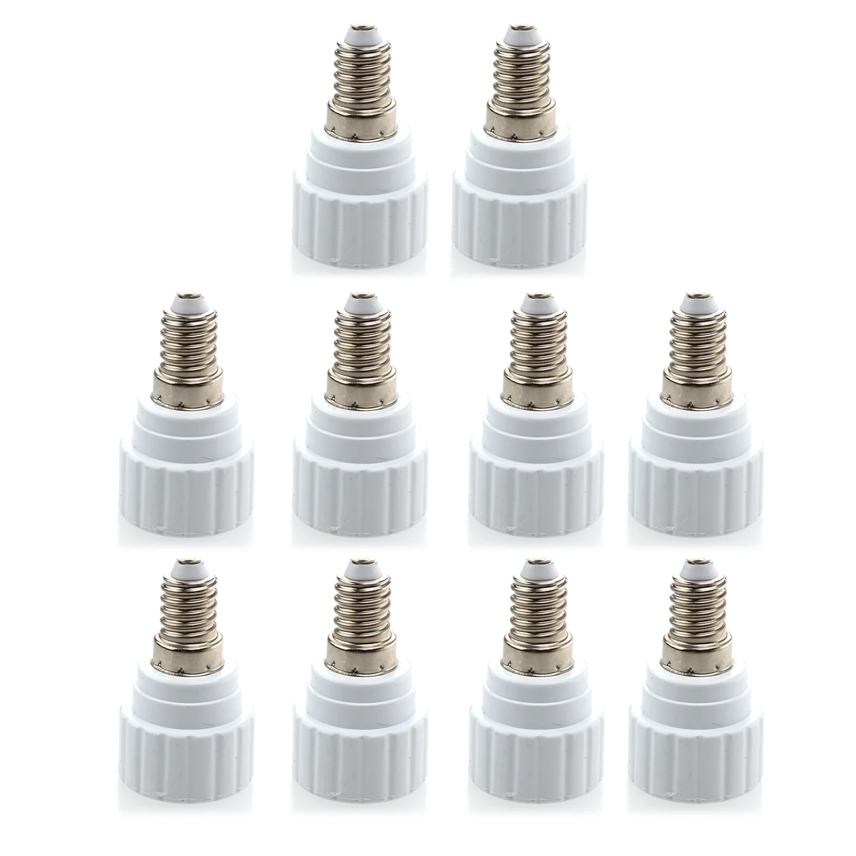 

10pcs E14 to GU10 LED Light Bulb Socket Converter Adapter Lamp Holder Conversion Durable Copper Easy Install Universal Voltage