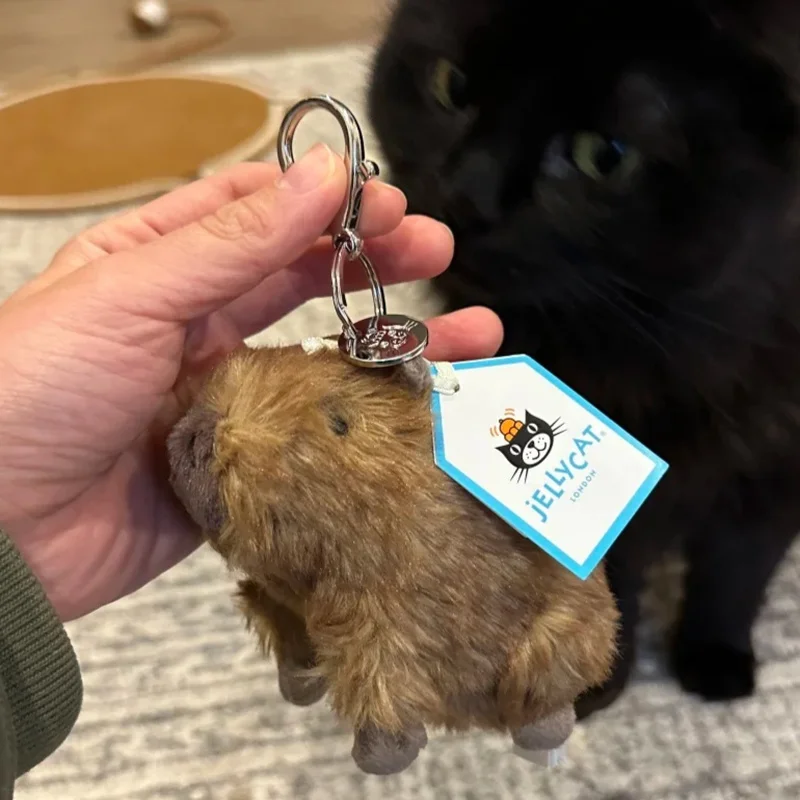 【IN STOCK】JELLYCAT UK Fun Cute Capybara Bag Pendant With Bag Jellycat Capybara Plush Keychain Birthday Christmas Gift