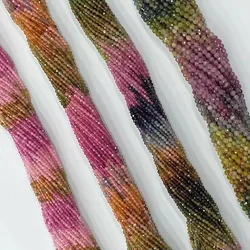 AAA Grade Natural Rainbow Colorful Tourmaline Slice Loose Bead Jewelry DIY Bracelet Necklace 38cm Manufacturer Wholesale