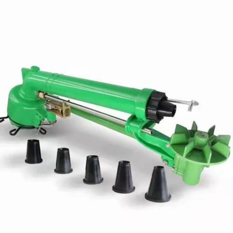 Turbogun Sprinkler With Tripod Gun Irrigates Farmland
