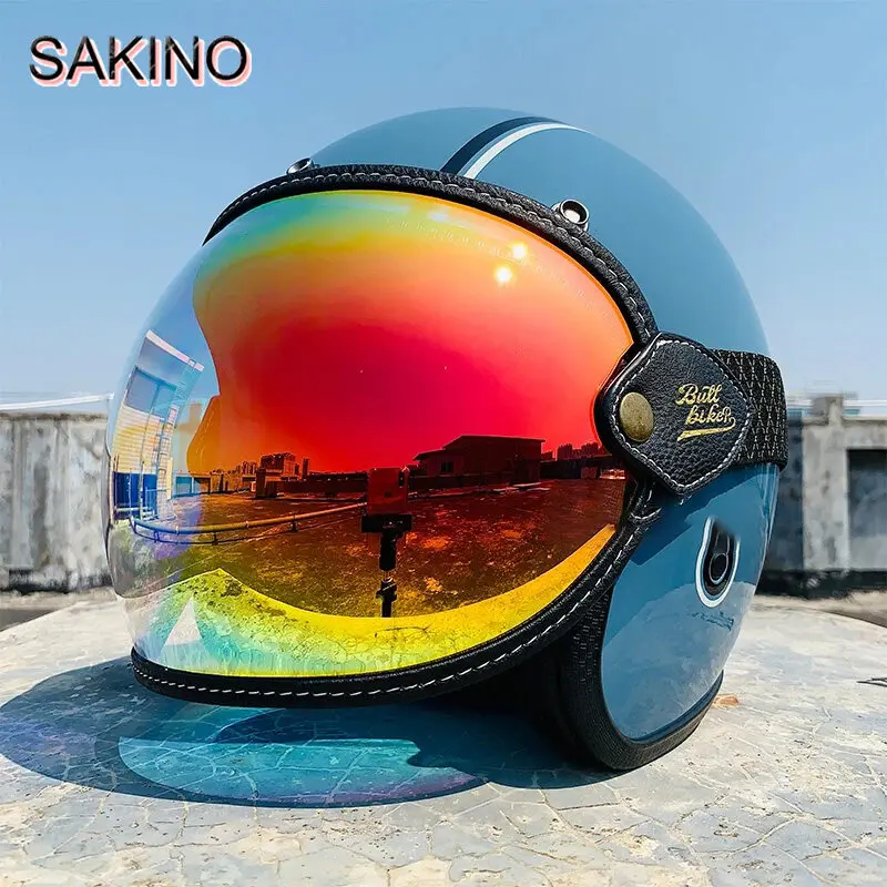 SAKINO New Retro Helmet Visor Bubble Shield Lens Windshield  Mask Goggles Accessories Fit 3/4 Open Face Half Helmet