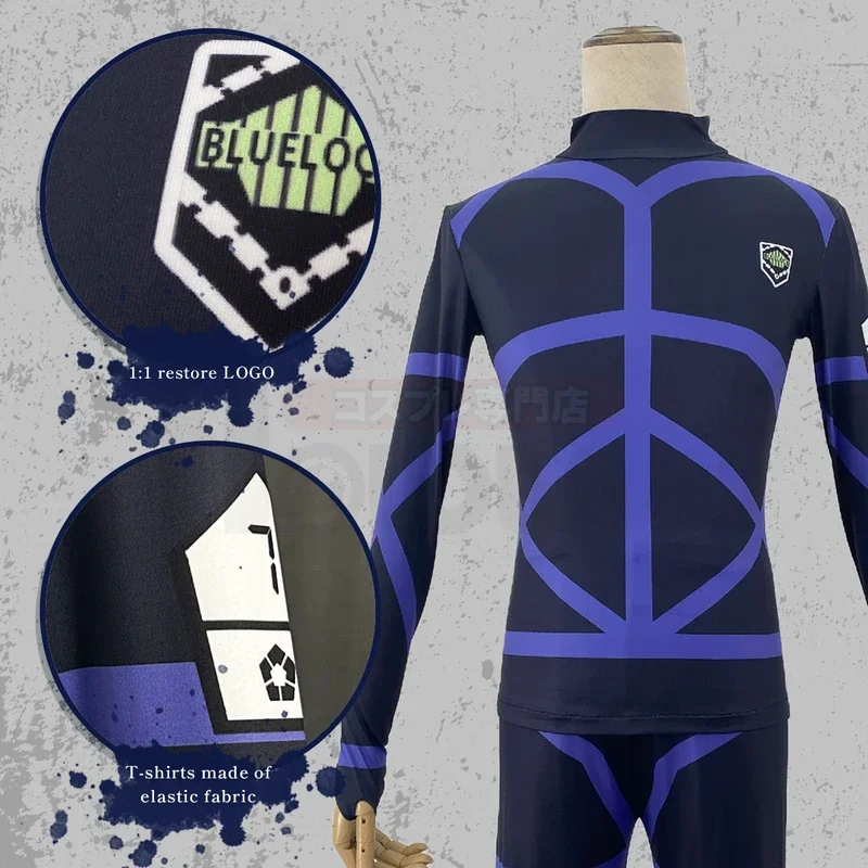 FC6HOLOUN Blue Lock Anime Cosplay Costume Wig NAGI Bachira Isagi Barou White Football Training Uniform Daily Wear Rose Net @FC8！