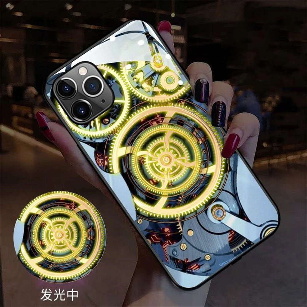 

Cool Technology Gear LED Flash Call Light Case Luminous Back Cover For iPhone 16 E 15 14 13 12 11 Pro Max XR XS Plus SE2020