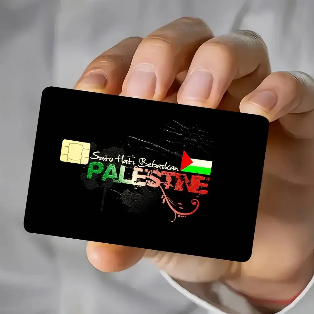 Palestine Flag Card Stickers Waterproof Film skin Cover 4PCS Credit Card stickers Debit Front Decoration Bank Subway Pass