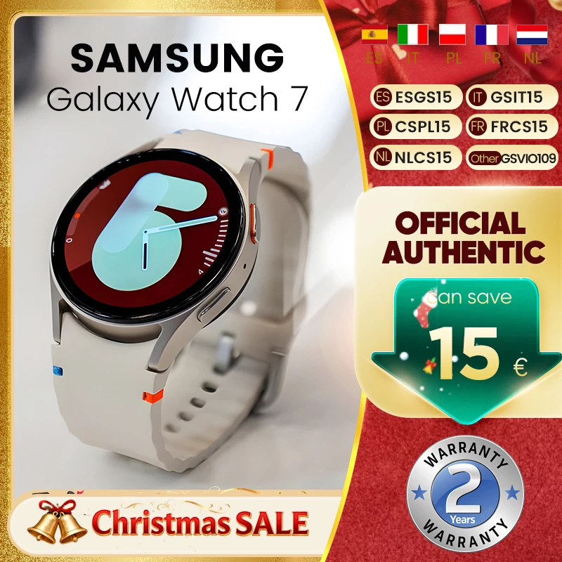 Samsung Galaxy Watch 7 40/44mm 2GB RAM + 32GB ROM 300mAh batería 1,3 ''Super AMOLED pantalla Monitor de salud Samsung Wear OS GPS WiFi