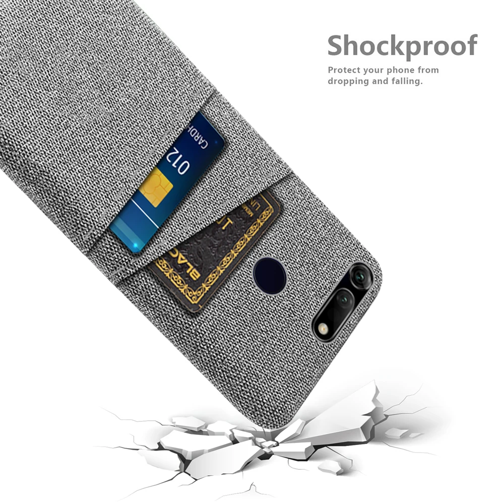 View 20 For Honor View 20 Case Luxury Fabric Dual Card Phone Cover For Huawei Honor View20 V20 Coque PCT-AL10 PCT-TL10 PCT-L29