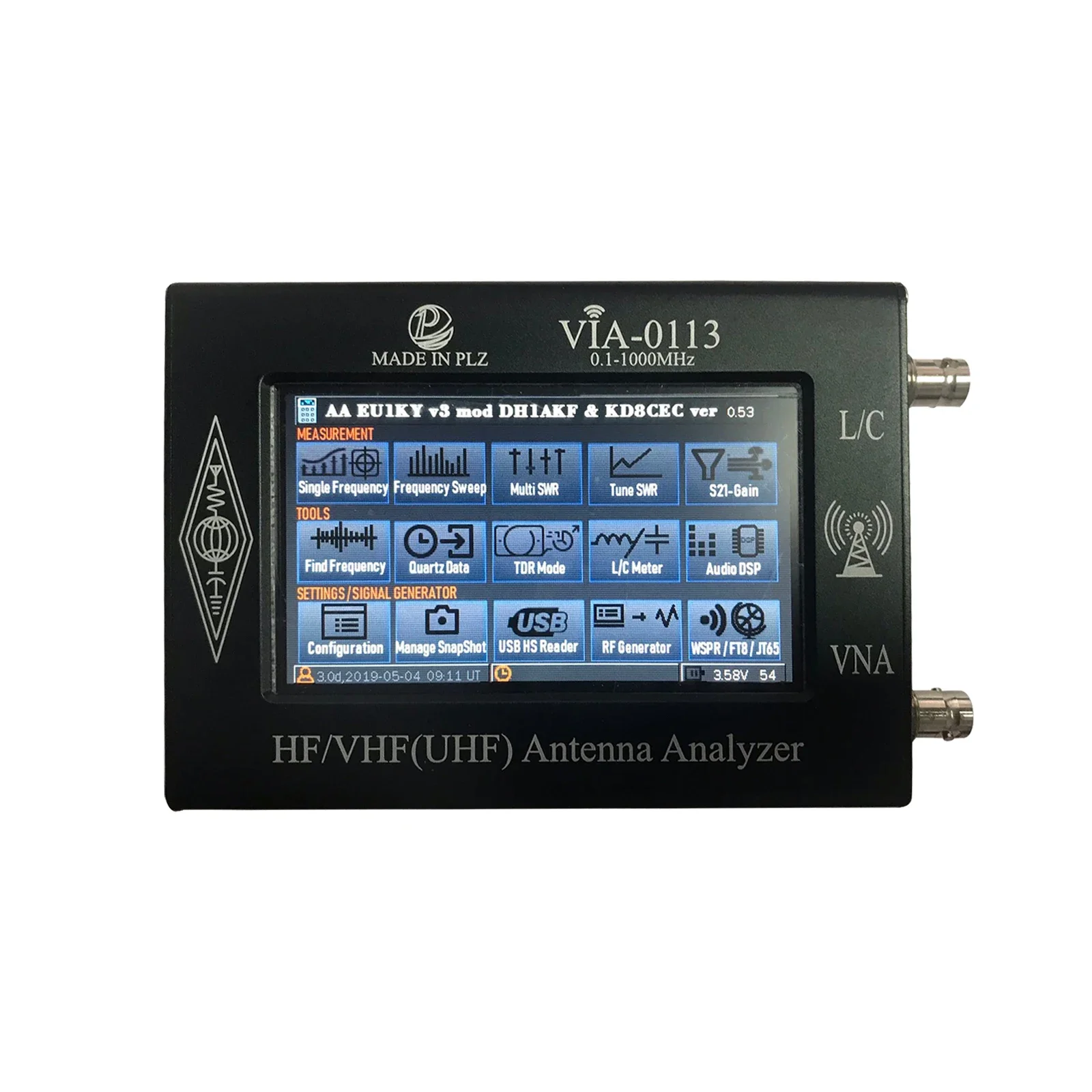 2026 0.1-1000MHz/0.1-1300MHz HF VHF Antenna Analyzer with 4.3