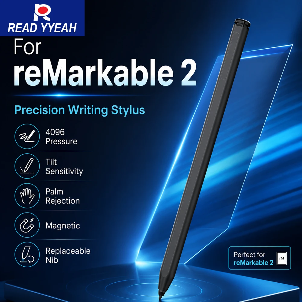 

Universal EMR Stylus Pen 4096 Pressure Tilt Sensing Palm Rejection Replacement Marker For reMarkable 1 2 Paper Pro Kindle Scribe