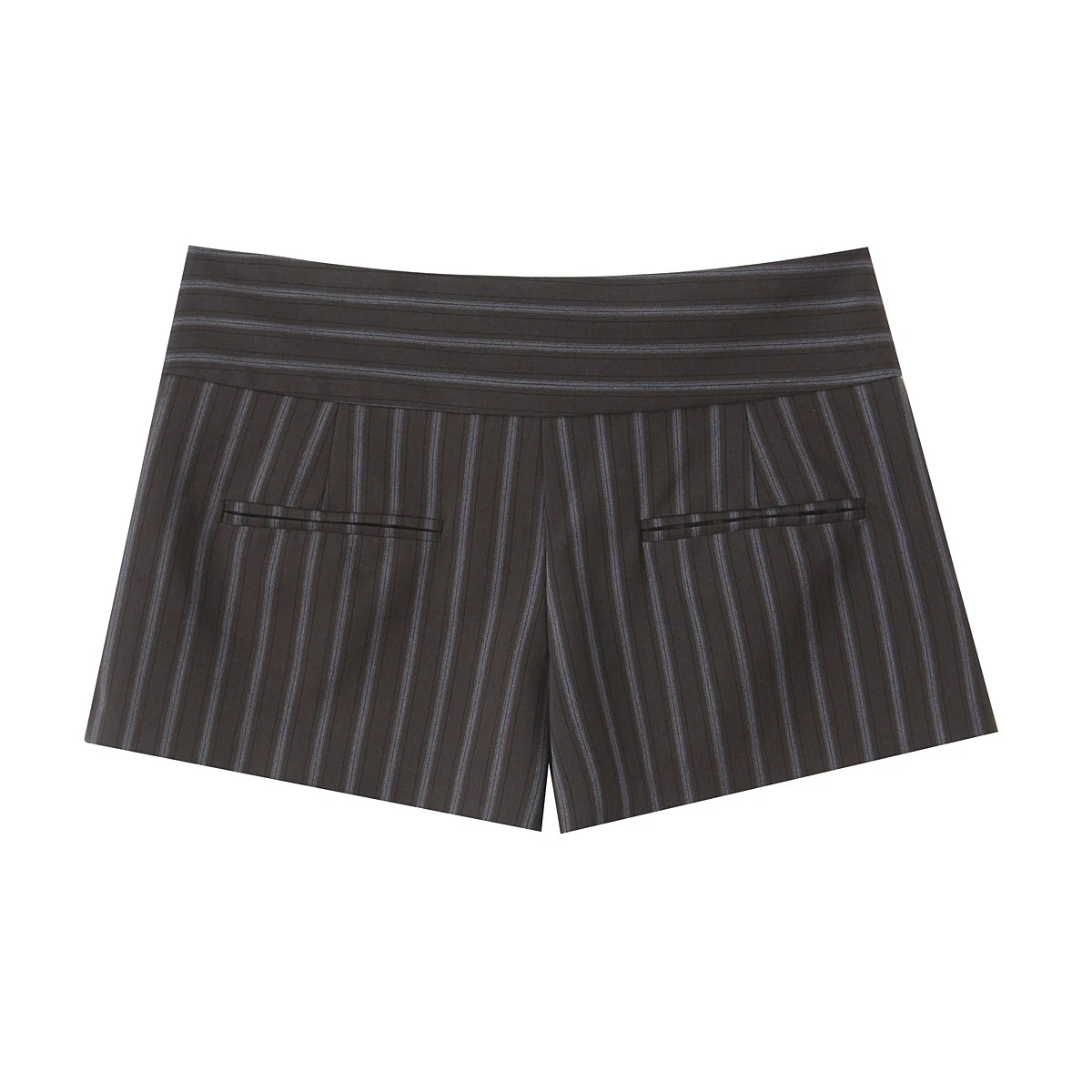 European and American style spring fashion temperament simple striped low waist wide waist shorts