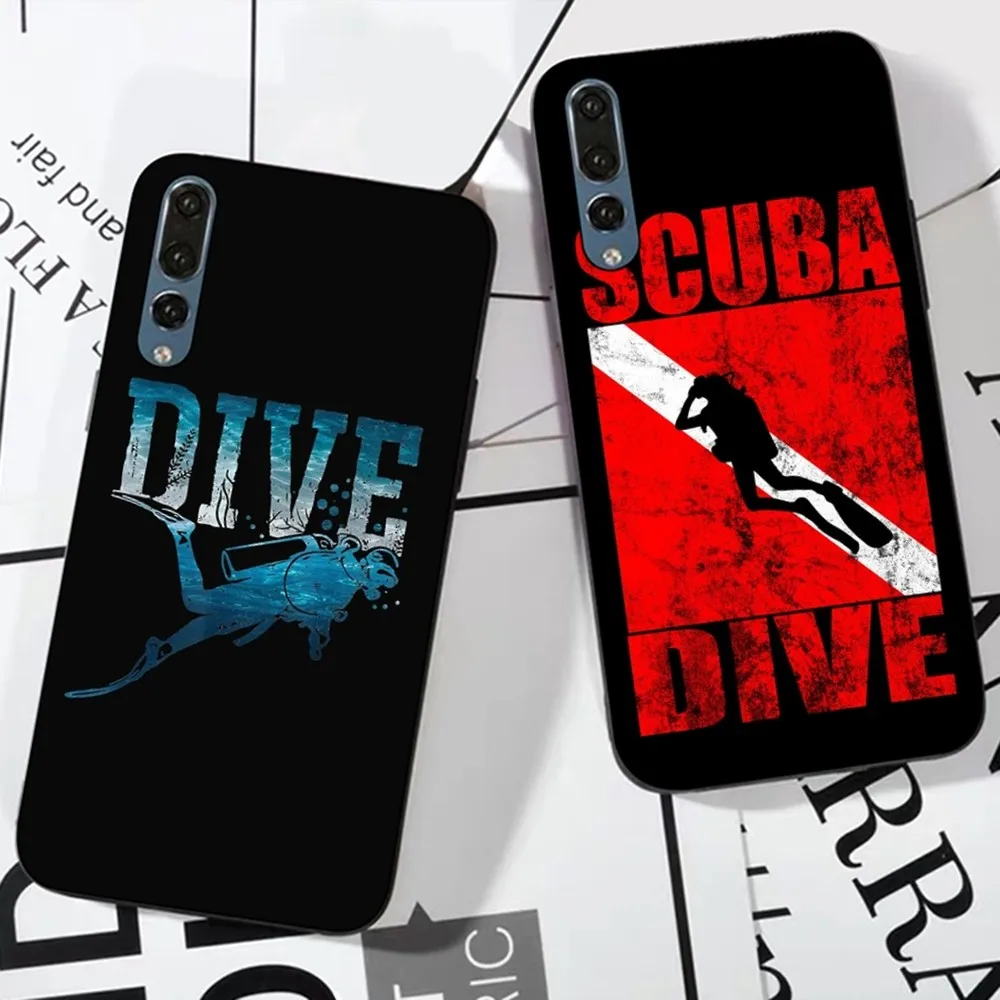 Scuba Diver Diving Phone Case For Huawei P 8 9 10 20 30 40 50 Pro Lite Psmart Honor 10 Lite 70 Mate 20lite