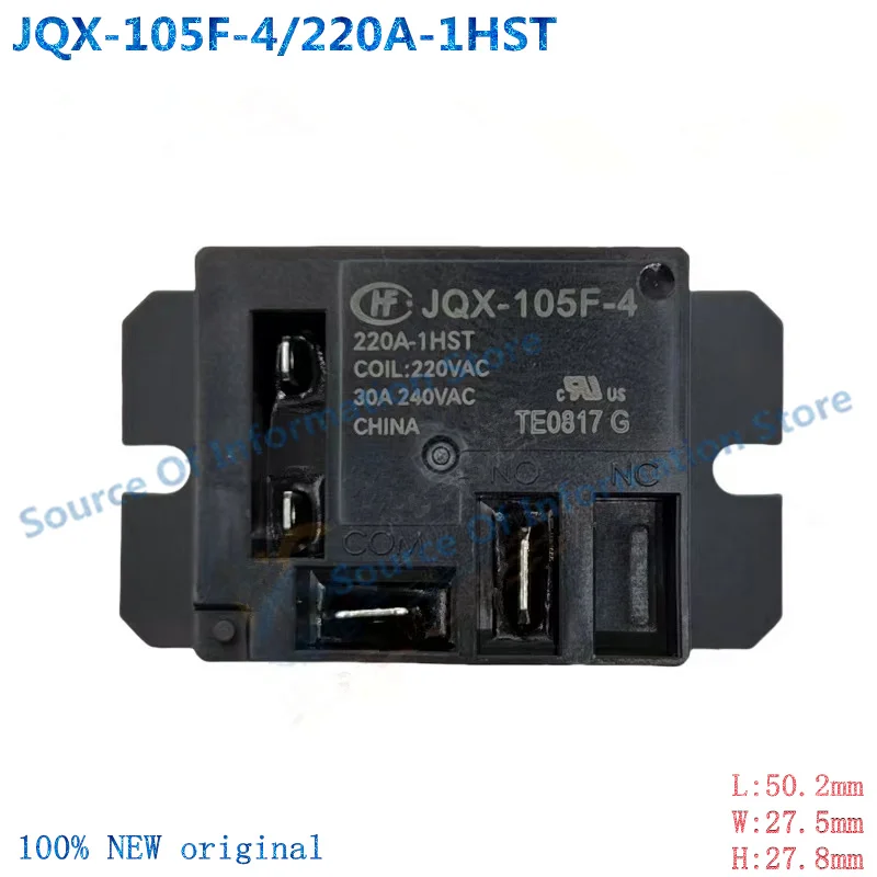 

5Pcs JQX-105F-4/220A-1HST Relay 220VAC 4Pin 30A HF105F-4-220A-1HST - Electrical & Electronic Components