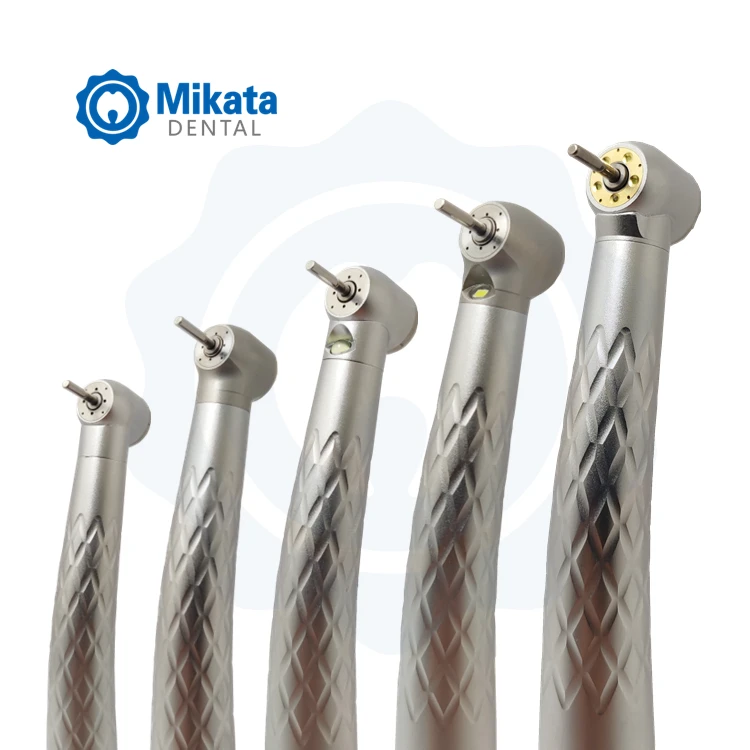 New Texture High-Speed Turbine Dent al Handpiece with LED Light Factory Price 2/4 Holes Made of Metal & Steel