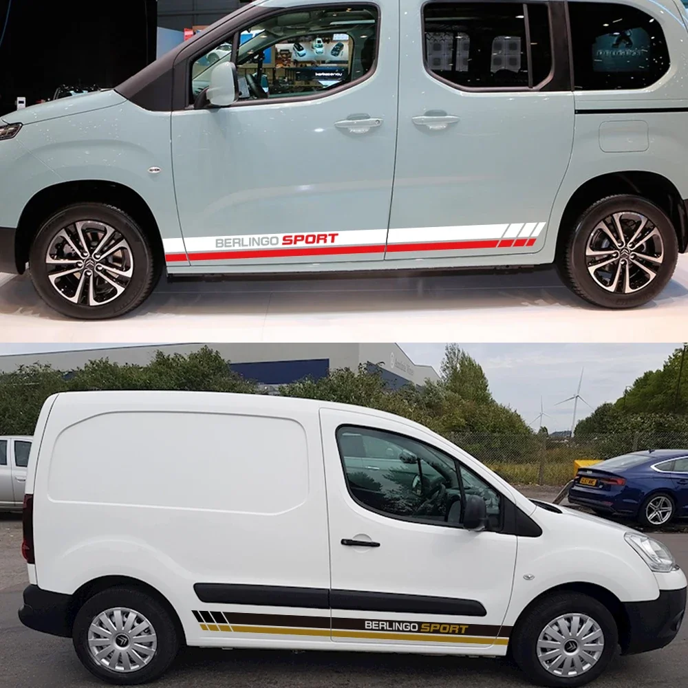 2PCS Car Door Side Line Stickers For Citroen Berlingo K9 Camper Van Parts Tuning Accessories Stripes Graphics Vinyl Decals view 4