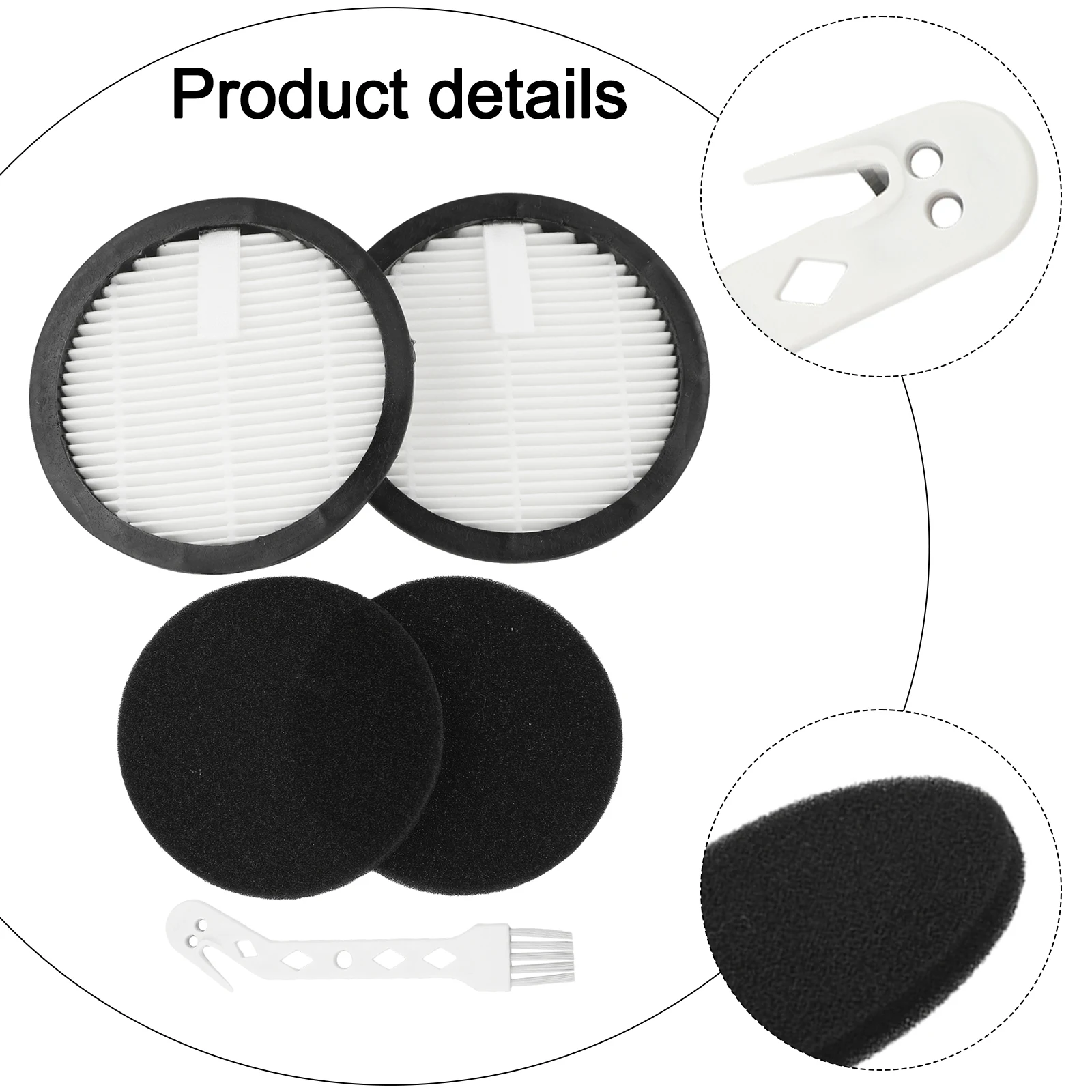 

2 4 HEPA Filter Set Washable Filter Captures Fine Dust Filtration 99.97 High Efficiency Filter Paper Includes Cleaning Brush