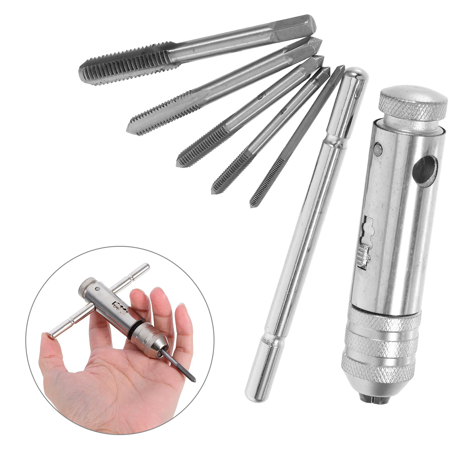 

1Set Adjustable Ratchet Tap Wrench T-Handle Reversible Threading Tool Extended Ratcheting Tap Holder High Torque Spanner
