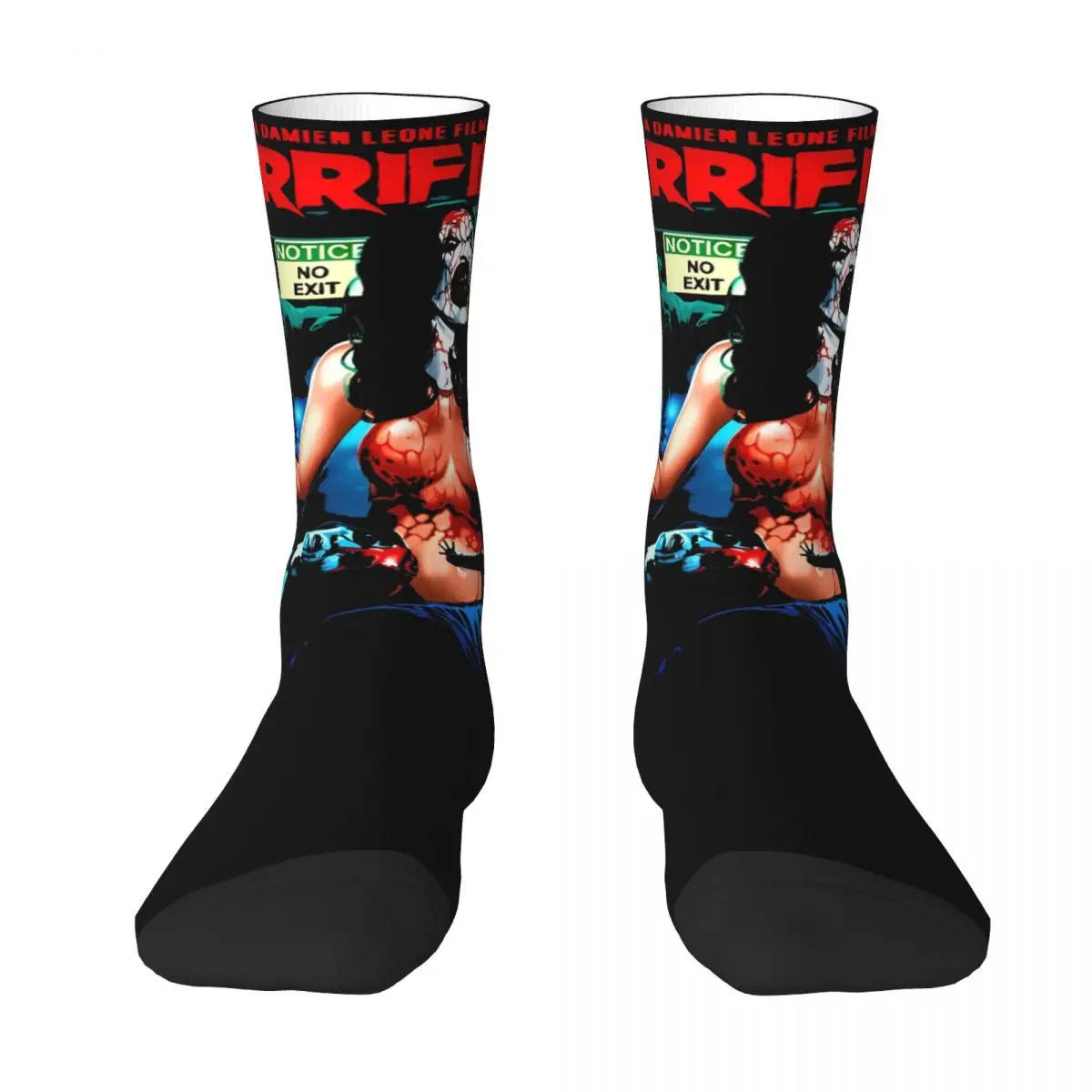 Terrifier 3 No Exit Hourr Clown Vintage Socks Autumn Stockings Kawaii Men Soft Breathable Socks Cycling Anti Bacterial Socks