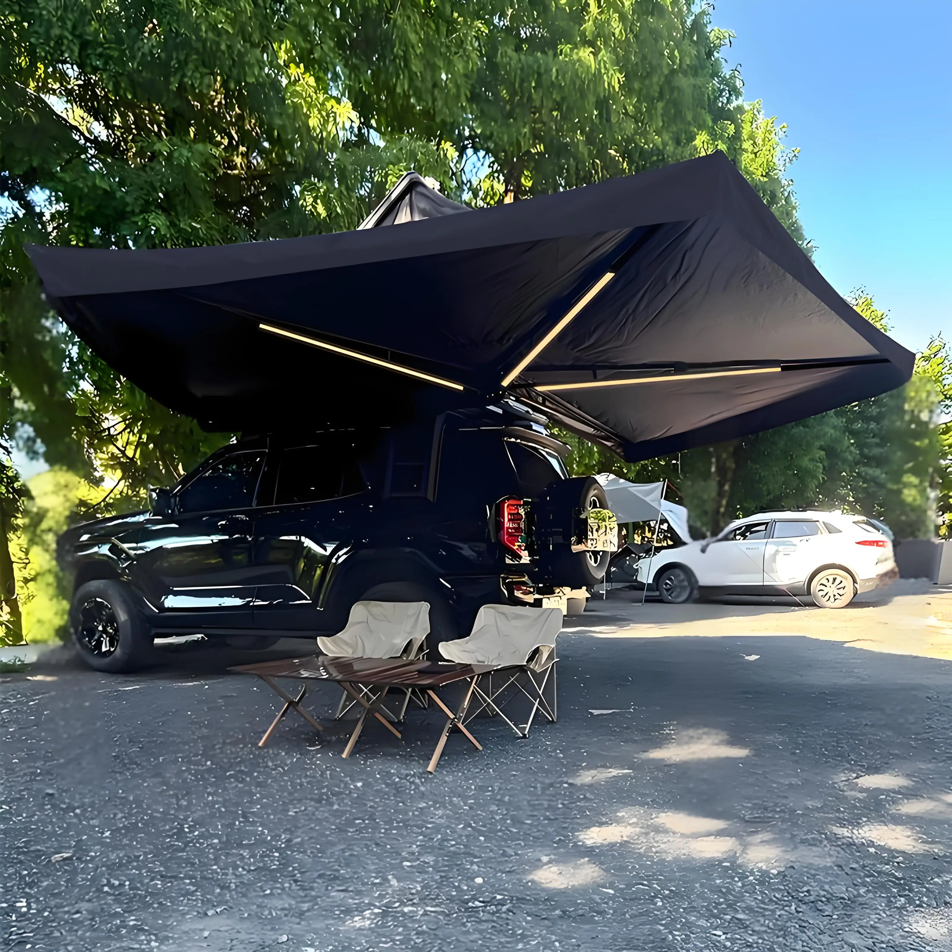 

Car Roof Box Tent Annex with Rack Rooftop Rv 4x4 Side Awning Camper Trailer 3-4 Person Tent for Sale