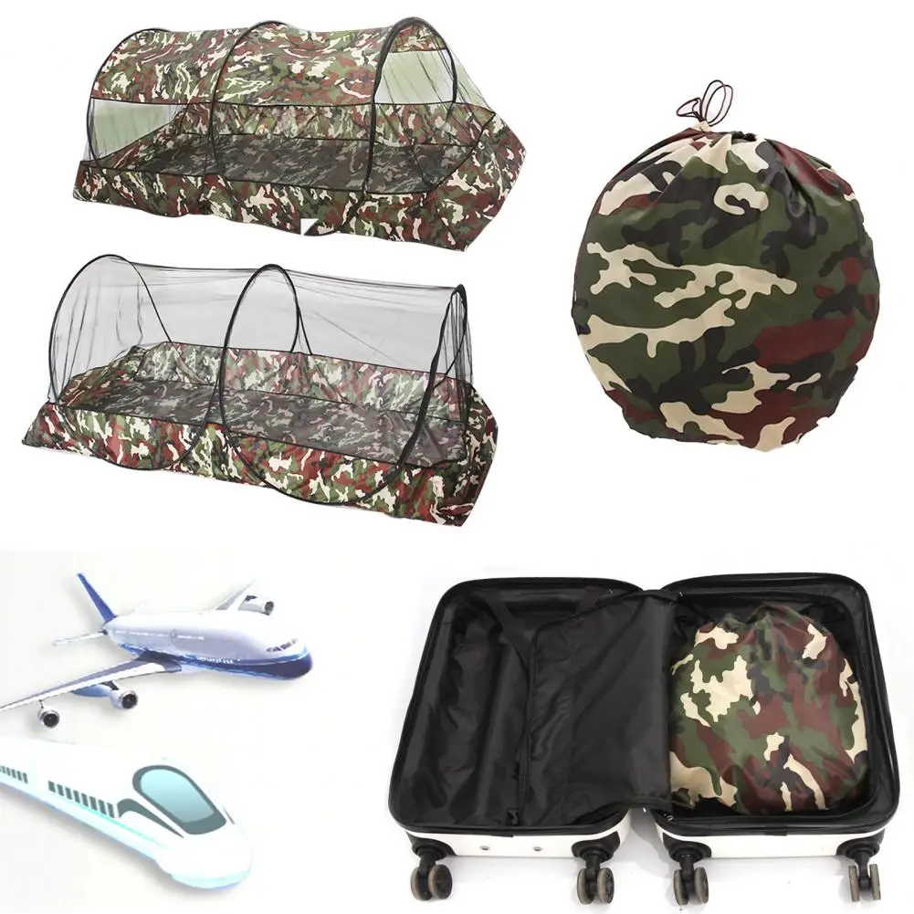 خيمة تخييم شبكية قابلة للطي لشخص واحد/مزدوج حماية من الذبابة مقاومة للماء محمولة بدون تركيب للتنزه في الهواء الطلق والسفر #4