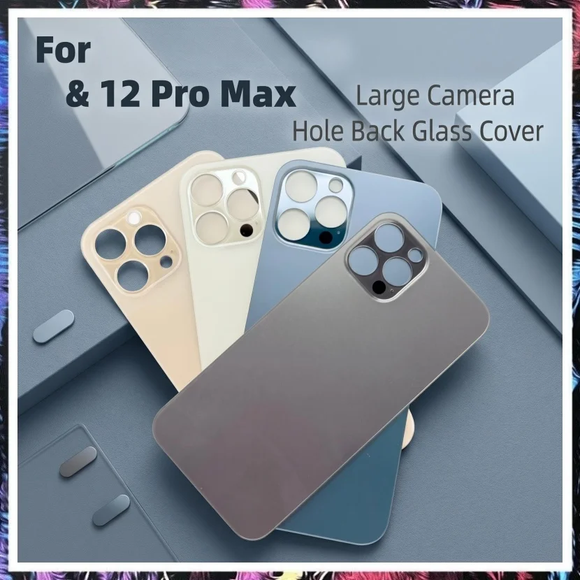 1PCS Unibody an 2in1 Rear Glass Apply to For iPhone 12 Pro MAX 12PRO Back Cover Door Replacing Repair Solid Color Housing Glass view 6