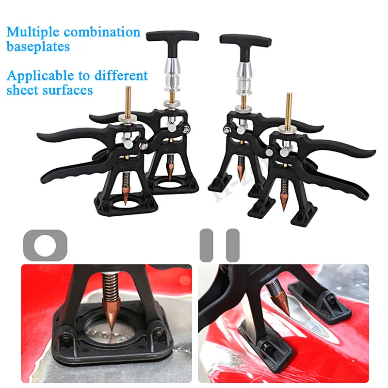 Auto sheet metal depression repair tool puller data recovery putty free spot welding finishing tool with 2 types of bases