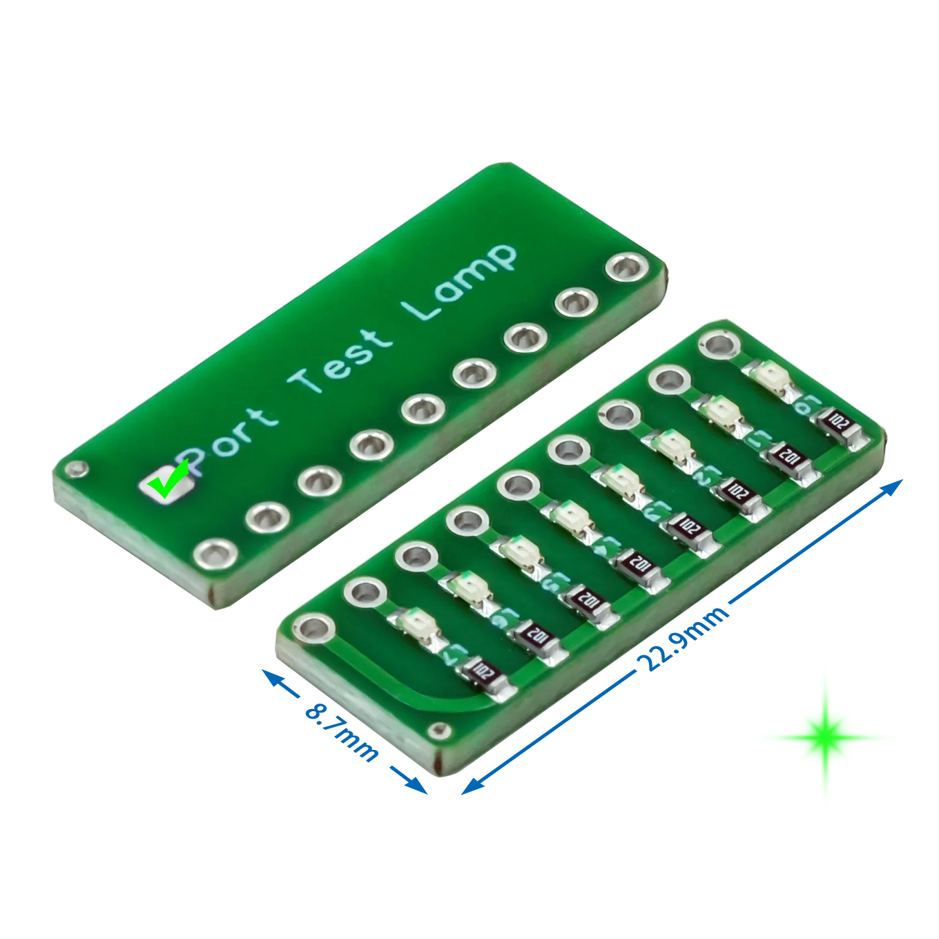 8-segment LED Port Test Lamp Indicator Running water Port test lamp Red, Green and Blue Colors Optional