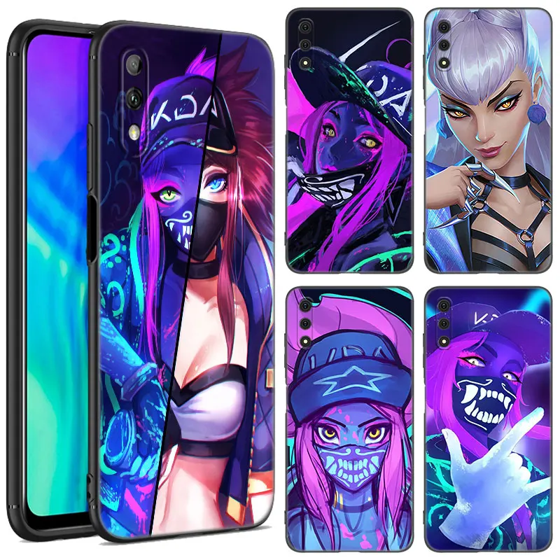 Черный силиконовый чехол Kda Kaisa Ahri Akali для телефона Honor 8A 9X Pro 10X Lite 8C 8S 8X 9A 9C X6 X7 X8 X9 A X30 X40 X50 i
