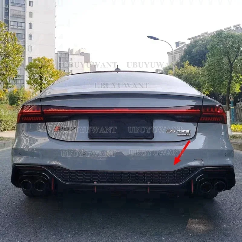 For Audi A7 S7 Sline 4 Door 2019 2020 (Not fit standard A7) Rear Bumper Diffuser Lip Spoiler with Exhaust Tips