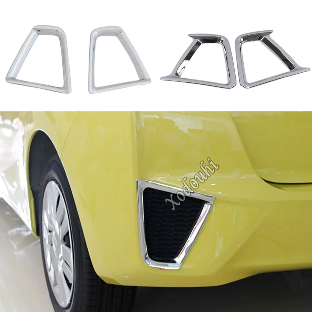 Para Honda Fit Jazz 2014 2015 2016 2017 carrocería de coche ABS cubierta cromada embellecedora trasera luz antiniebla marco de lámpara palo parte 2 uds