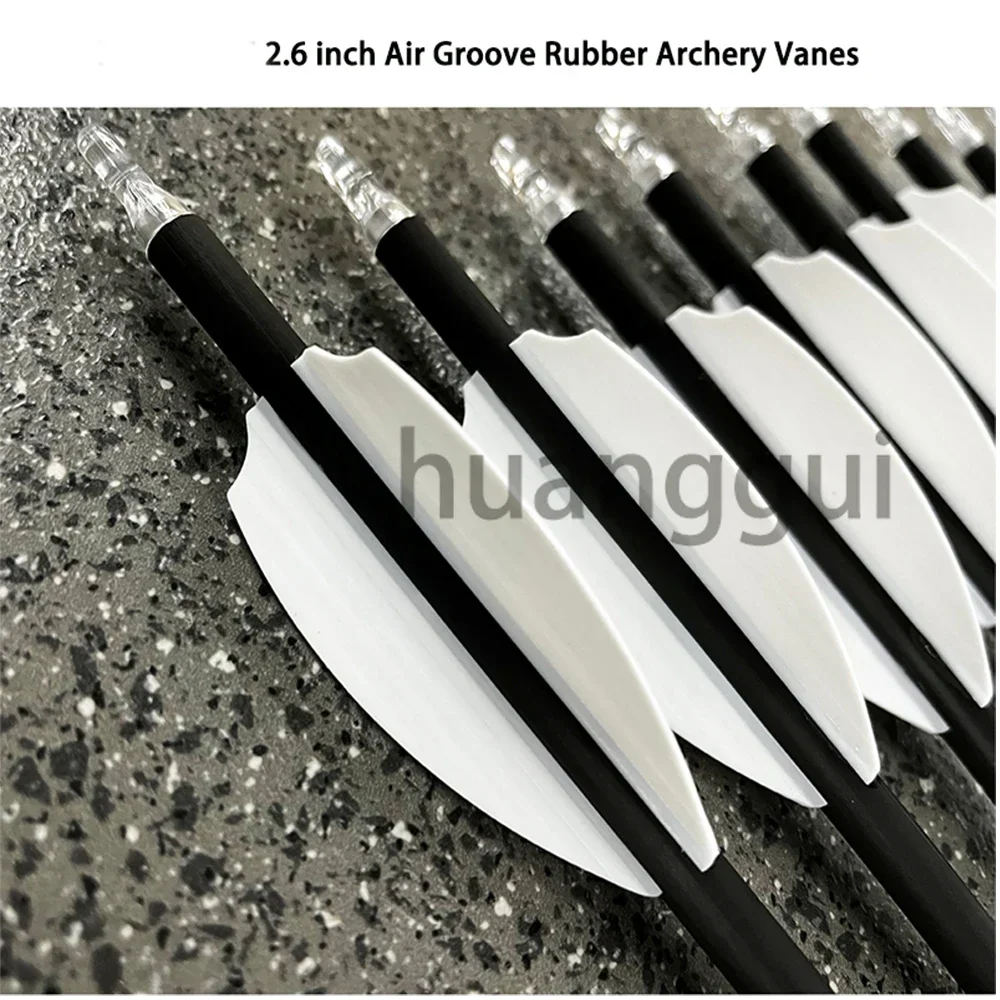 50 Stück 2,6 Zoll Air Groove Pfeilflügel, Gummi-Pfeilflügel, Zubehör für Bogenschießen und Jagd – Detail 4