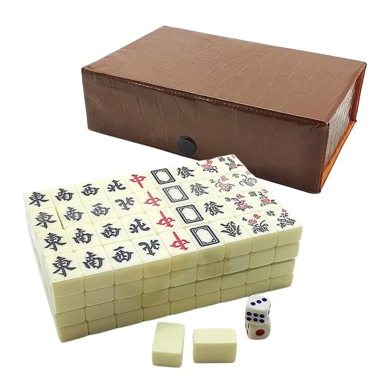 

Chinese Mah Jongg Sets Mini Complete Majiang Set With 144 Tiles Traveler Size Majiang With Storage Reserve Mahjong Tiles Dice