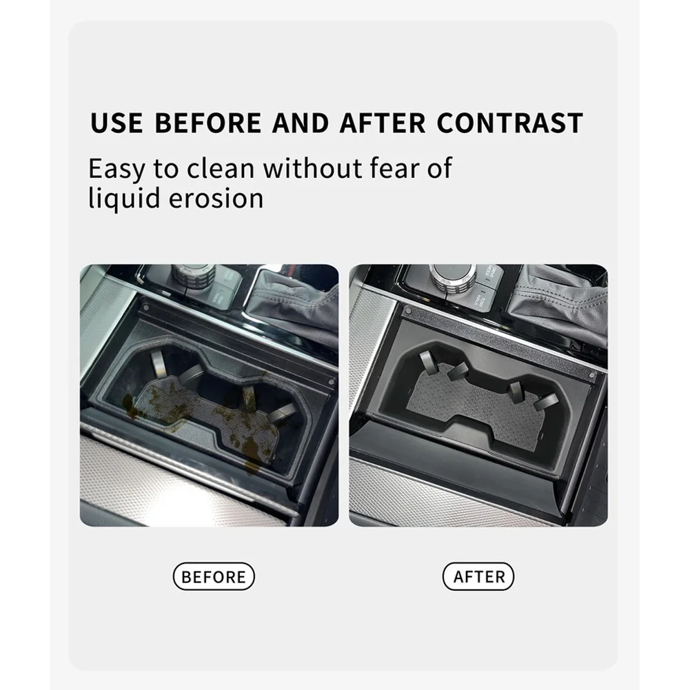 Car TPE Center Console Cup Holder Liner FOR Toyota FOR Tundra 22 FOR Sequoia 23–25 Car Accessories