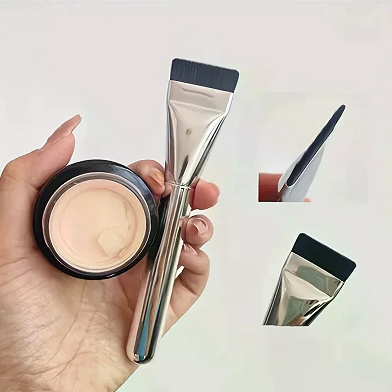 Pincel de Maquiagem Profissional com Cabeça Plana, Portátil e Fácil de Limpar