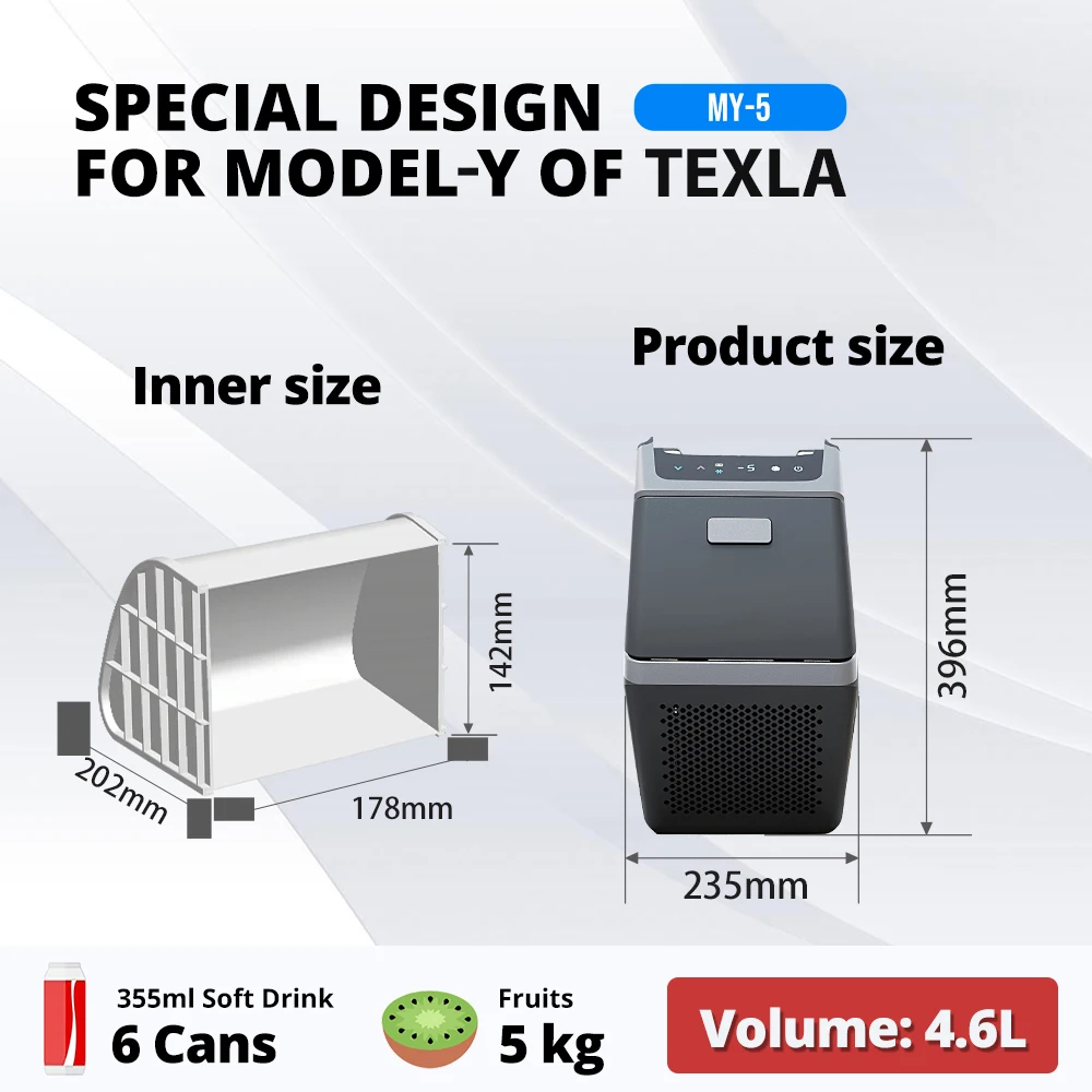 DC Compressor Mini Car Rear Seat Refrigerator Refrigerator Hot and Cold Function Car Refrigerator Tesia My-5 Special