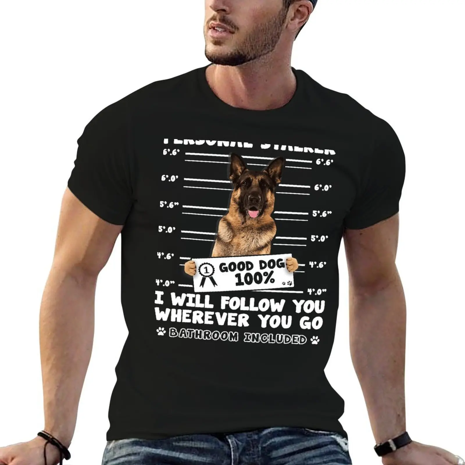 Personal Stalker German Shepherd For Dog Lovers T-Shirt quick-drying graphic tee shirt mens plain t shirts