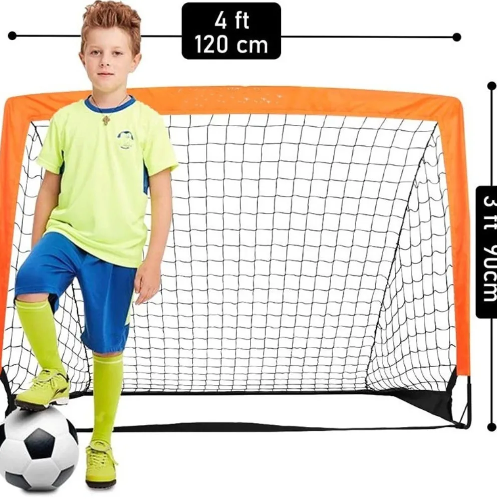 Portería de fútbol portátil para niños, Red de práctica de fútbol para patio trasero, bolsa de transporte, portería de fútbol plegable portátil, Red