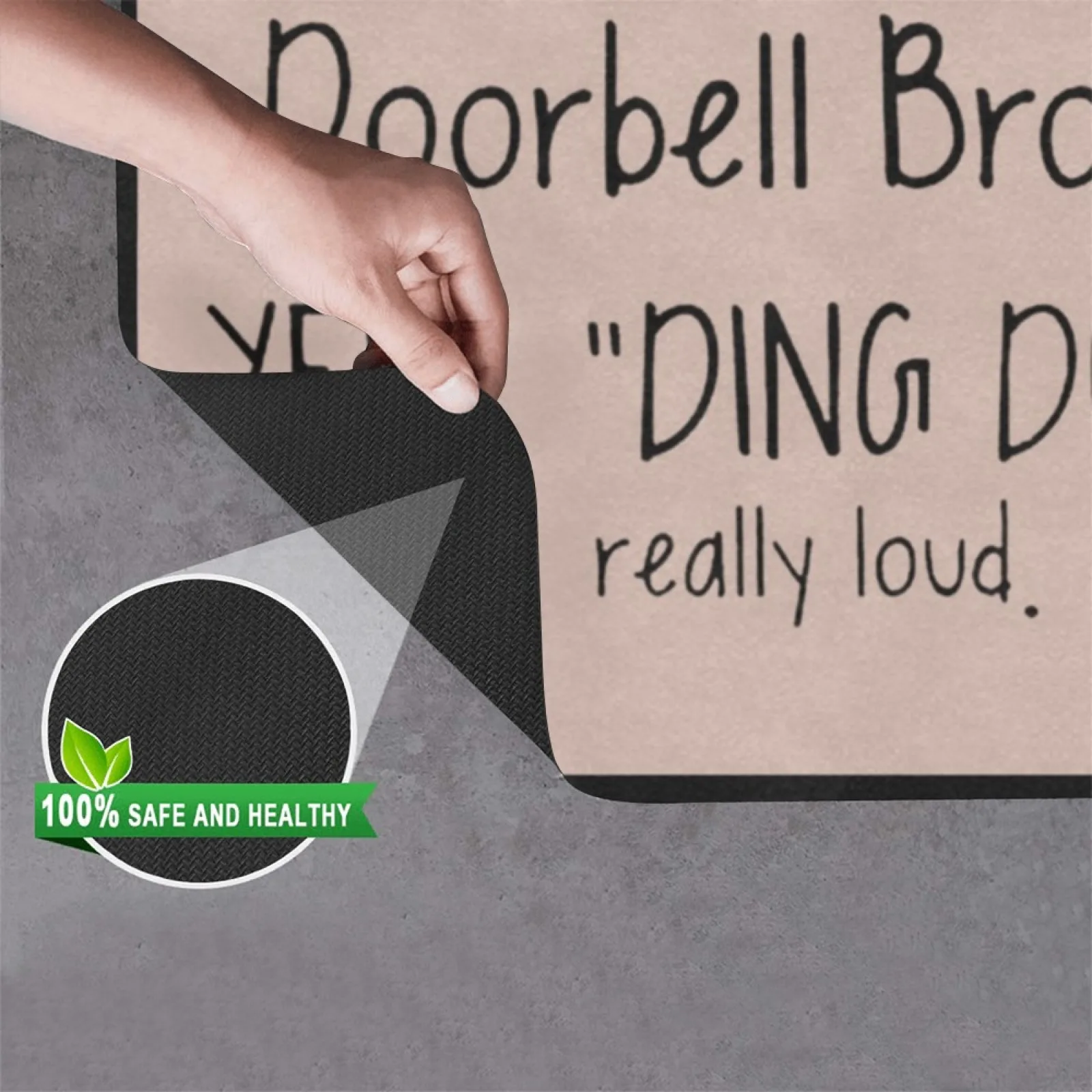 Doormat Entrance Floor Doorbell Broken Yell Ding Dong Really Loud Porch Patio Party Holiday Home Decor Floor Door Mat Rug Rubber