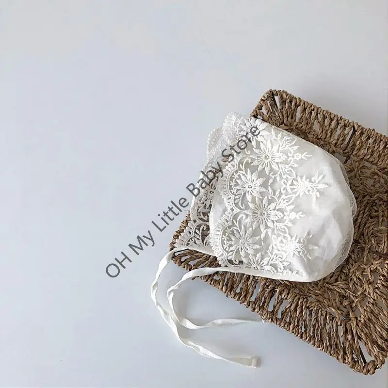 M76C طفلة الدانتيل القطن قبعة الأطفال الصغار للحماية من الشمس قبعة تنفس تمتص Sw #4