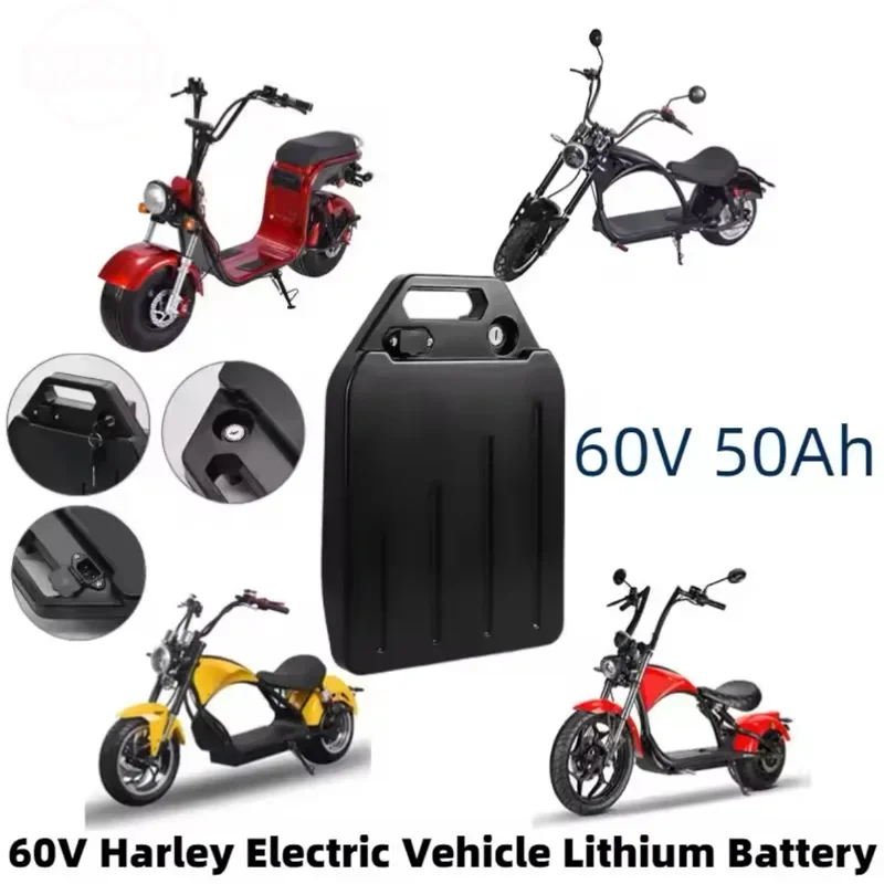 

60V 18650Battery of Harley Lithium battery 20Ah 50Ah 100Ah High power Waterproof Electric vehicle battery pack Free gift charger