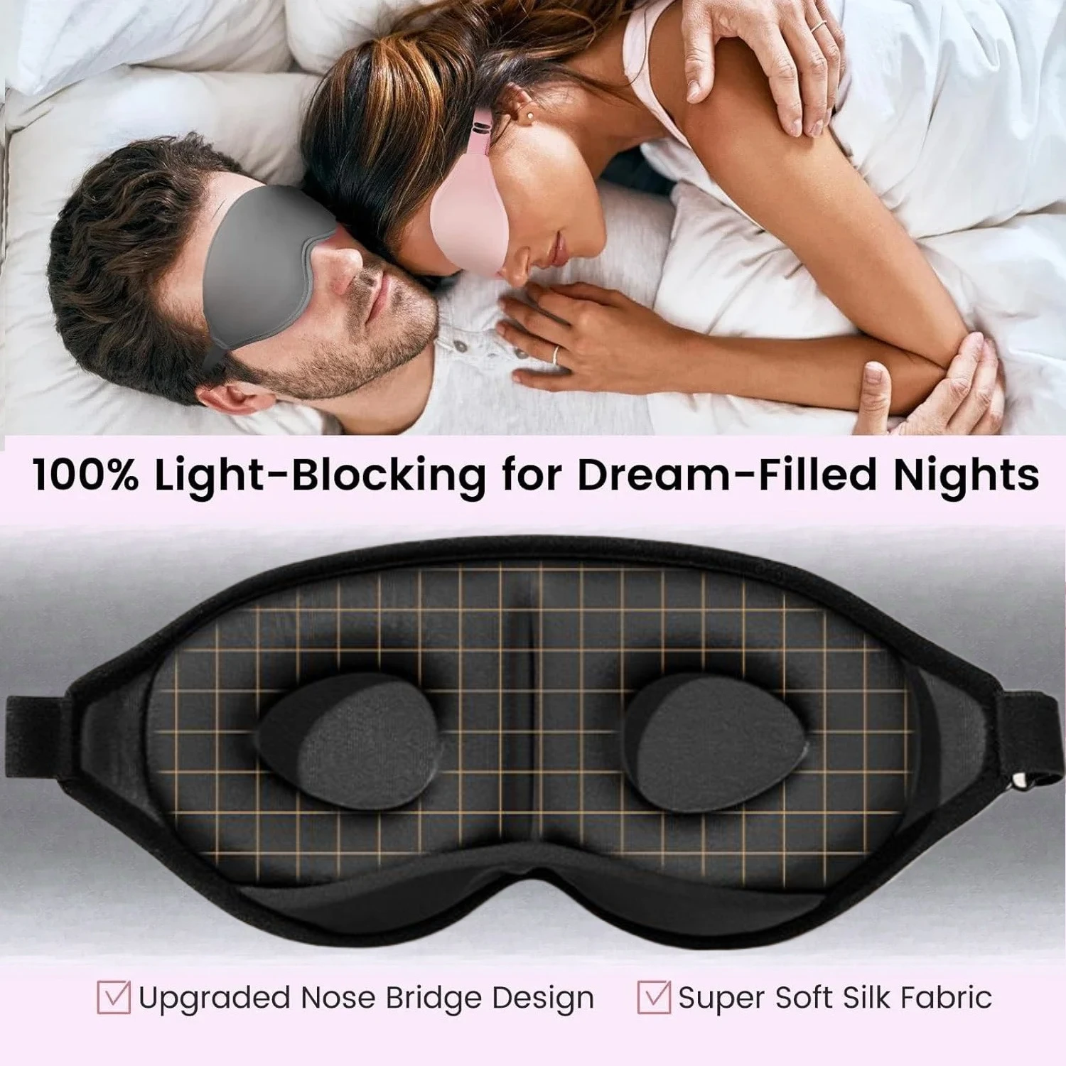 Eye Mask for Sleeping 3D Contoured Sleeping Mask Light Blocking Blindfold Soft Zero Eye Pressure  Eye Cover Slaapmasker 1-4 pc