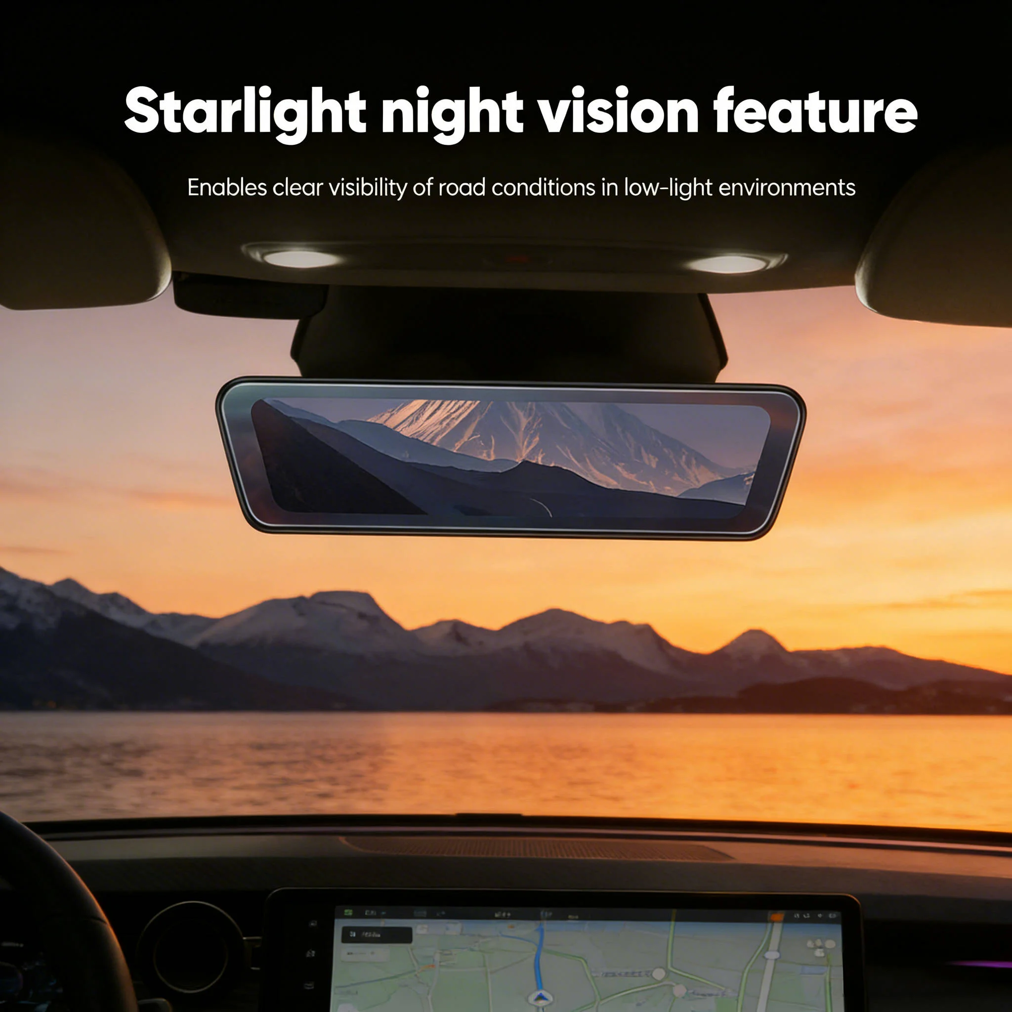 60FPS BSD Monitoring Streaming Media Recorder AI Single /Dual Lens Touch Screen Electronic Rearview Mirror