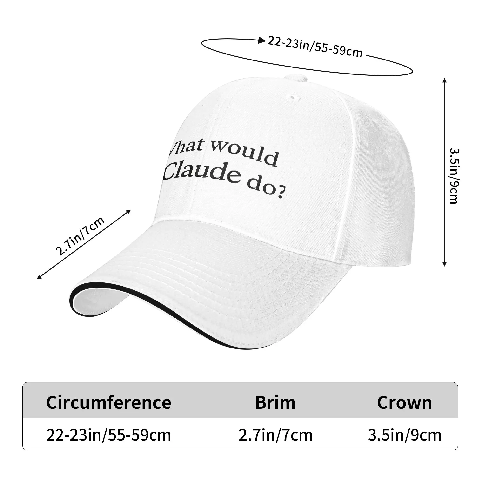 What Would Claude Do Baseball Cap  y2k Cute Men Women Hip Hop Hats Sun Visor Print Running Hippie Baseball Caps Birthday Present