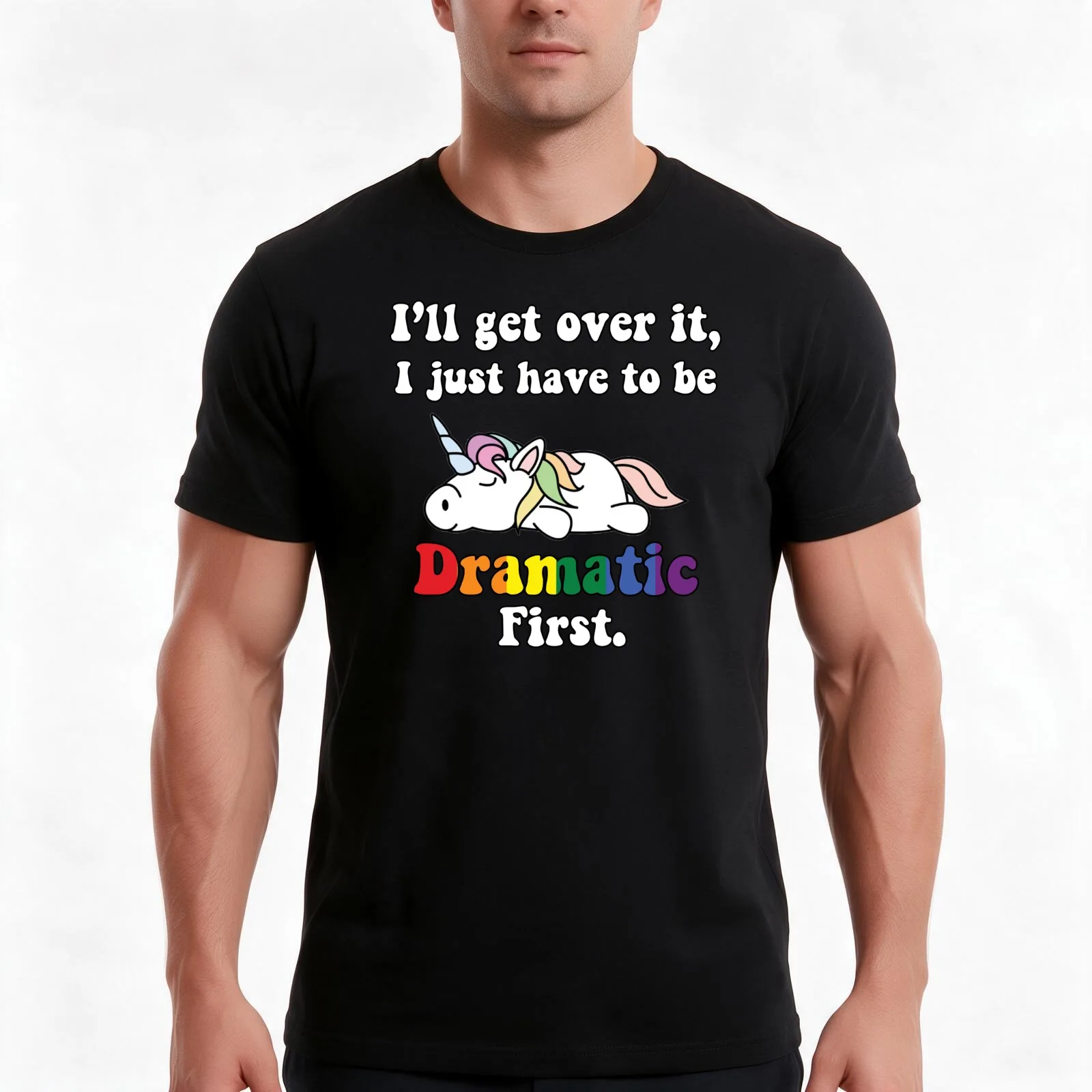 I Just Have To Be Dramatic First T-Shirt, Summer Casual Cotton Tee, Oversized Streetwear Tops, Vintage Graphic Print
